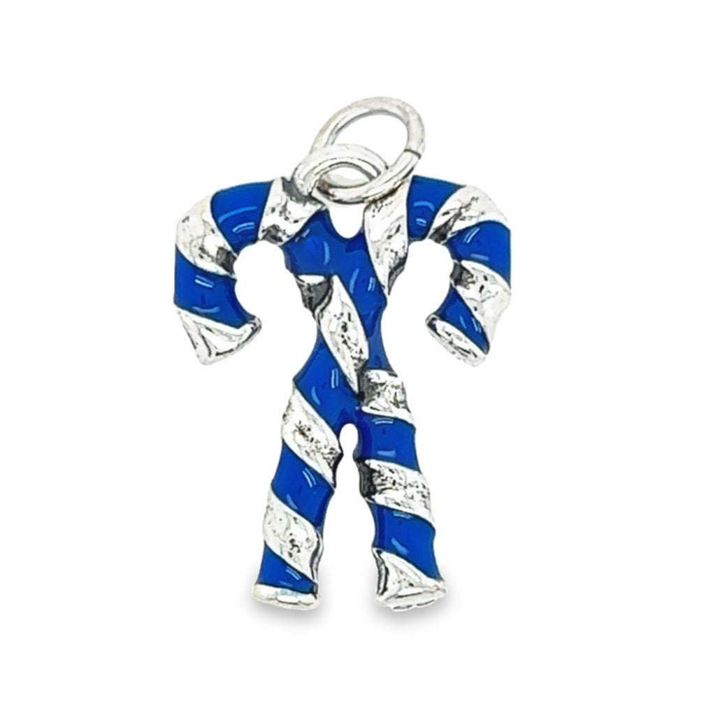 D1339 Blue Candy Cane Pendant