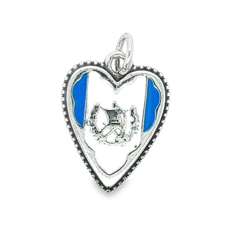 D1224 Heart Guatemala Flag Pendant