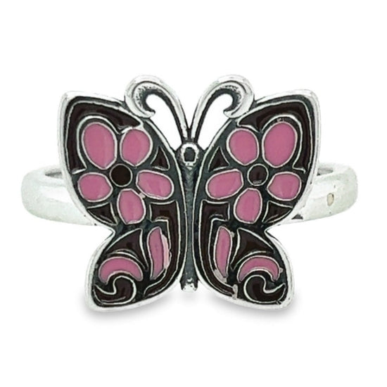 R337 Anillo Mariposa Rosa