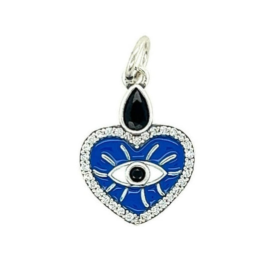 D1184 Colgante de ojo de corazón azul