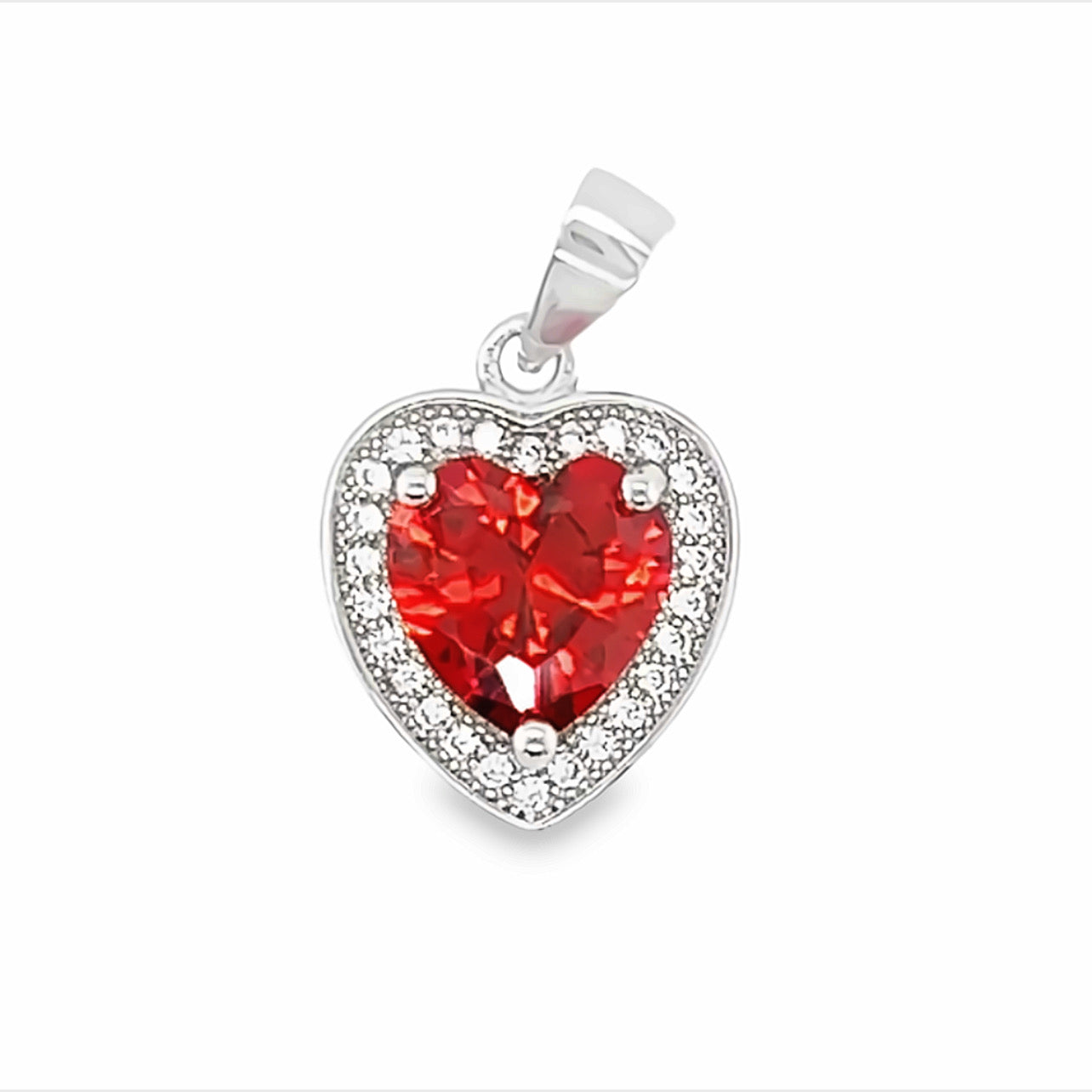 D949 Colgante corazón rojo CZ