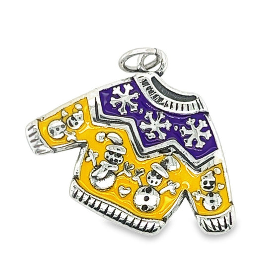 D1318 Colgante suéter navideño amarillo violeta