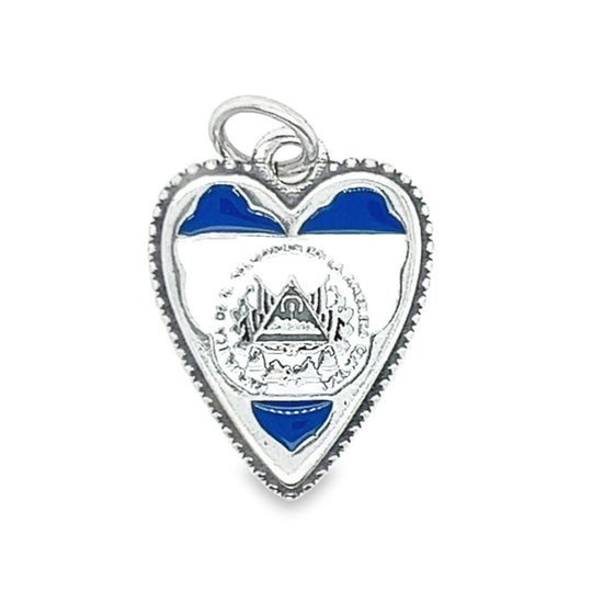 D1222 Heart Salvador Flag Pendant