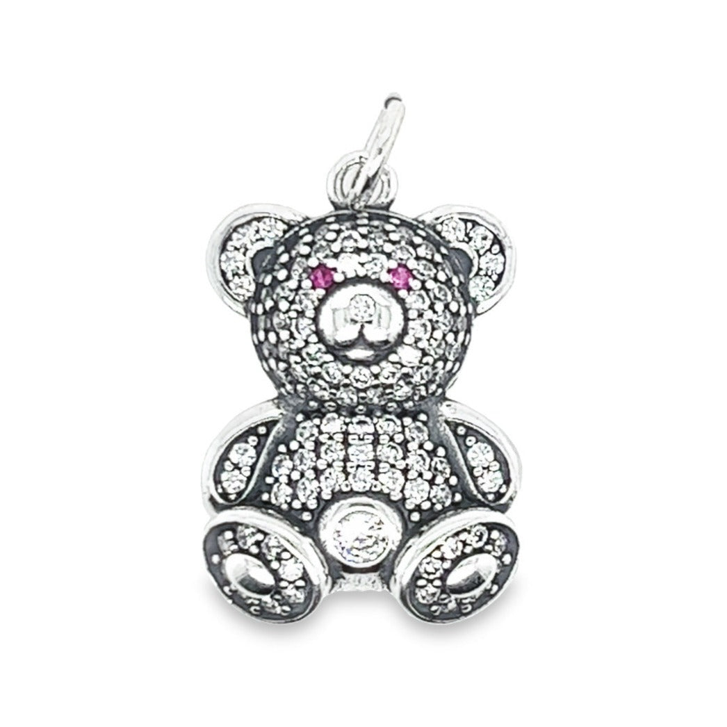 D907 Bear CZ Pave Pendant