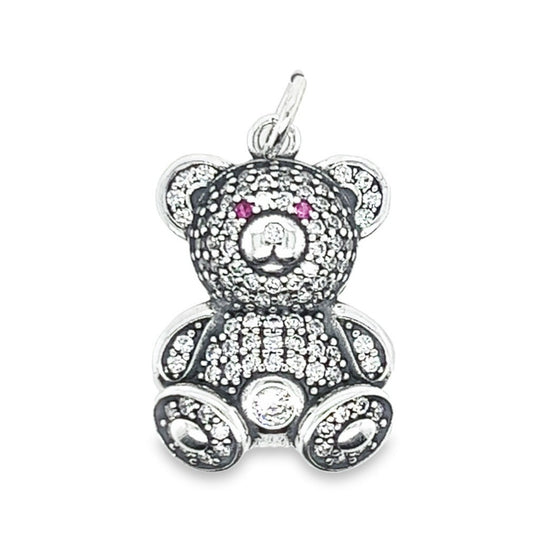 D907 Bear CZ Pave Pendant