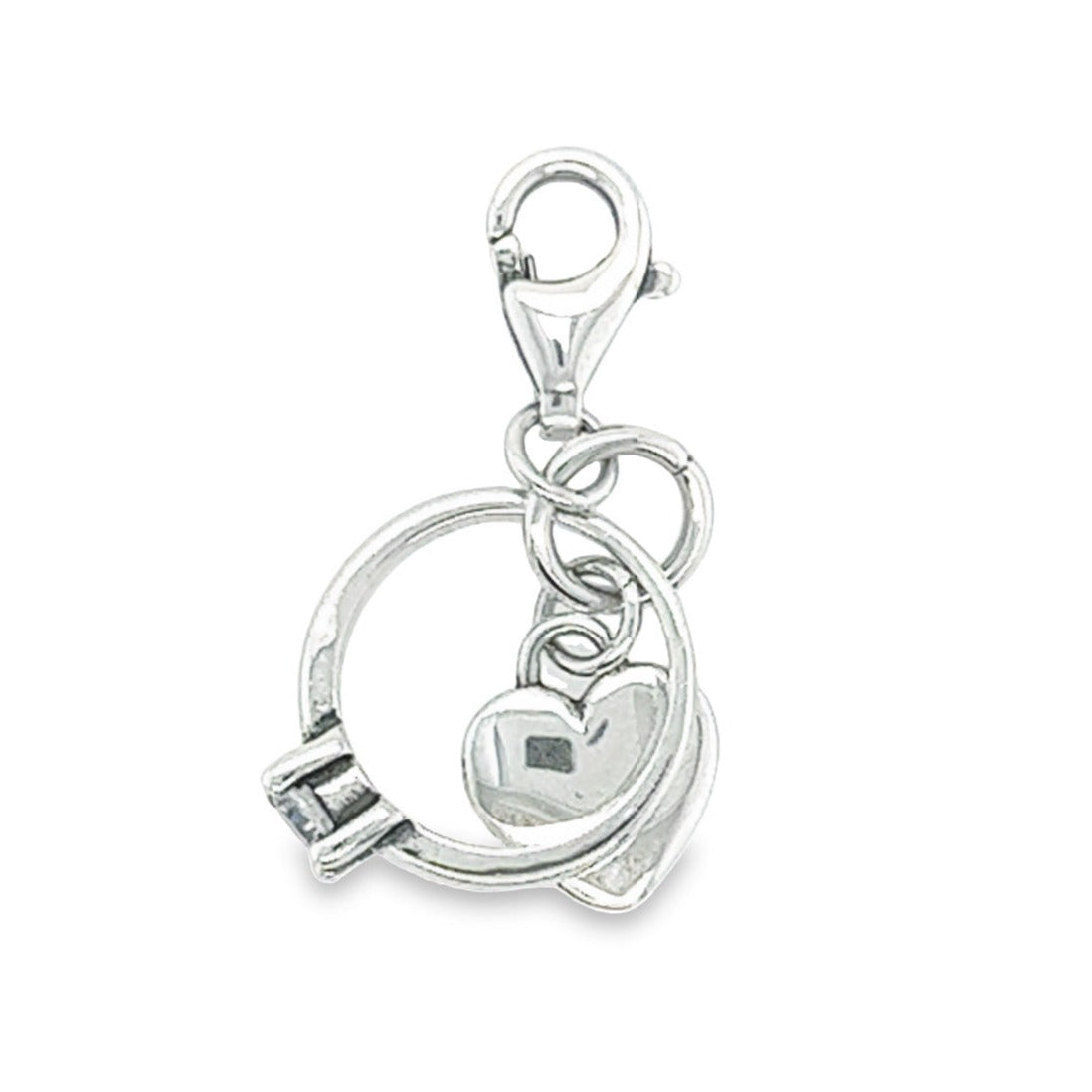 D204 Heart Ring Chain Pendant