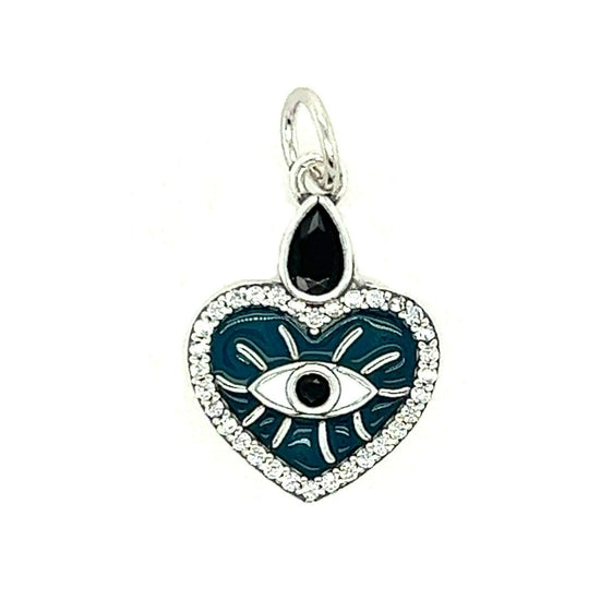 D1183 Colgante ojo corazón turquesa