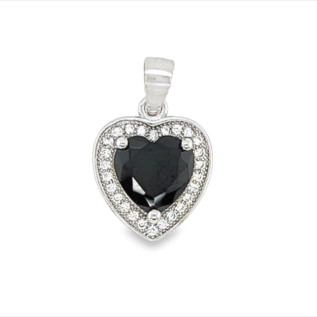 D950 Colgante corazón negro CZ