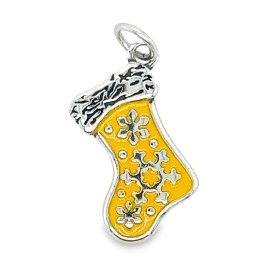 D1306 Yellow Stocking Pendant