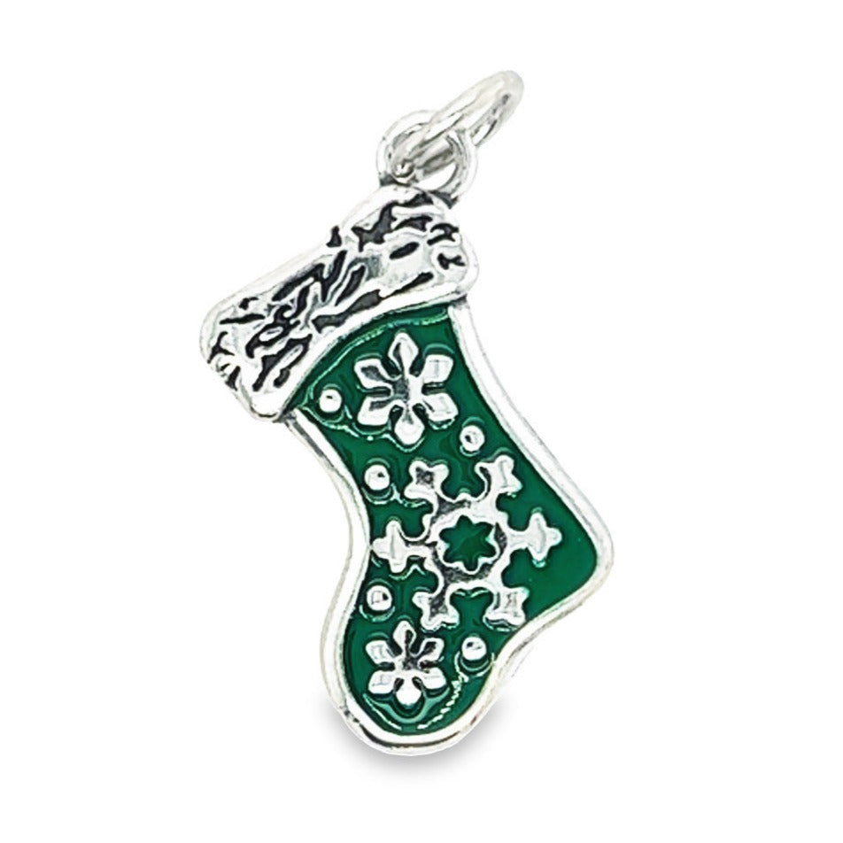 D1311 Dark Green Stocking Pendant