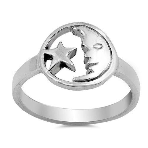 R150 Anillo Luna Y Estrella