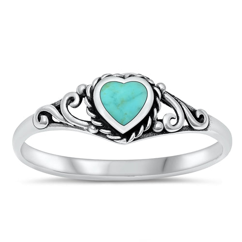 R34 Anillo Corazón Azul