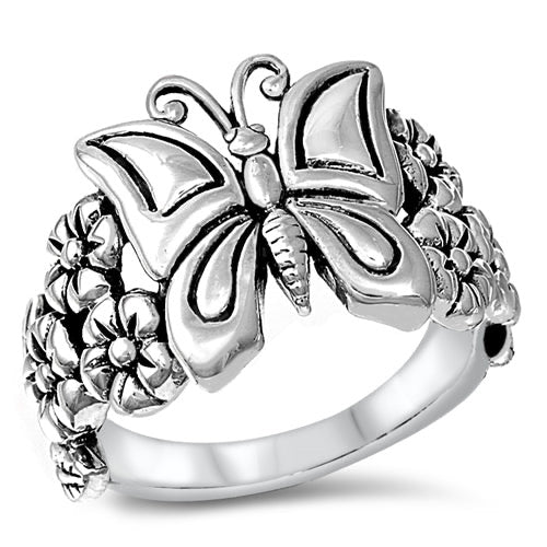 Anillo Flor Mariposa R509