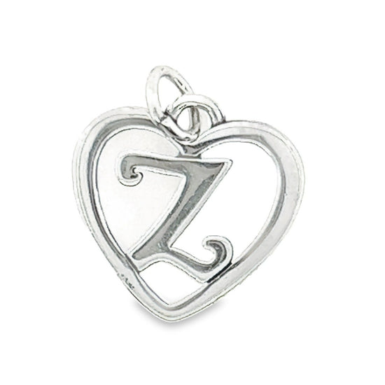 D741 Letter Z Heart Pendant