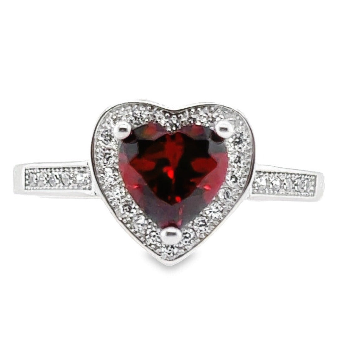 Anillo R519 Corazón Rojo CZ