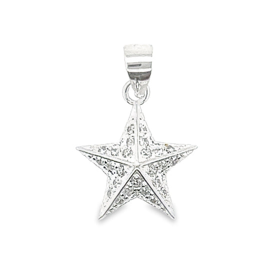 D417 Starfish CZ Pave Pendant