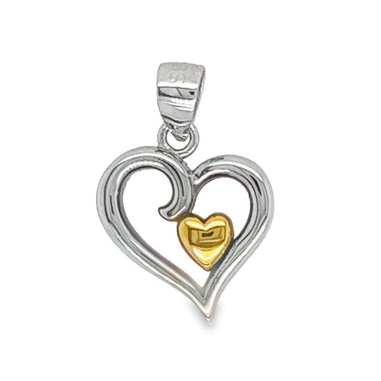 D1010 Double Gold Heart Pendant