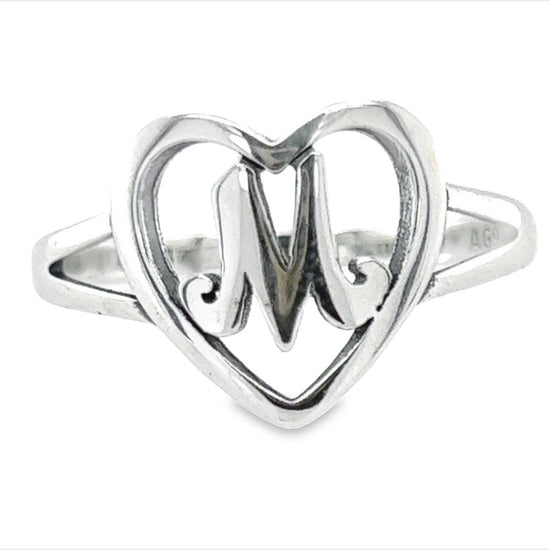 RM4 Letter M  Heart Ring