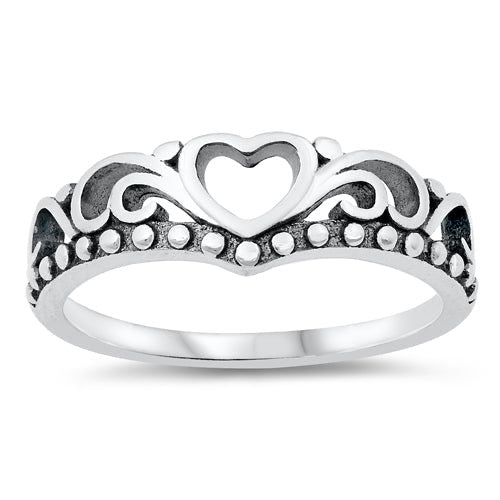 R67 Heart Crown Ring