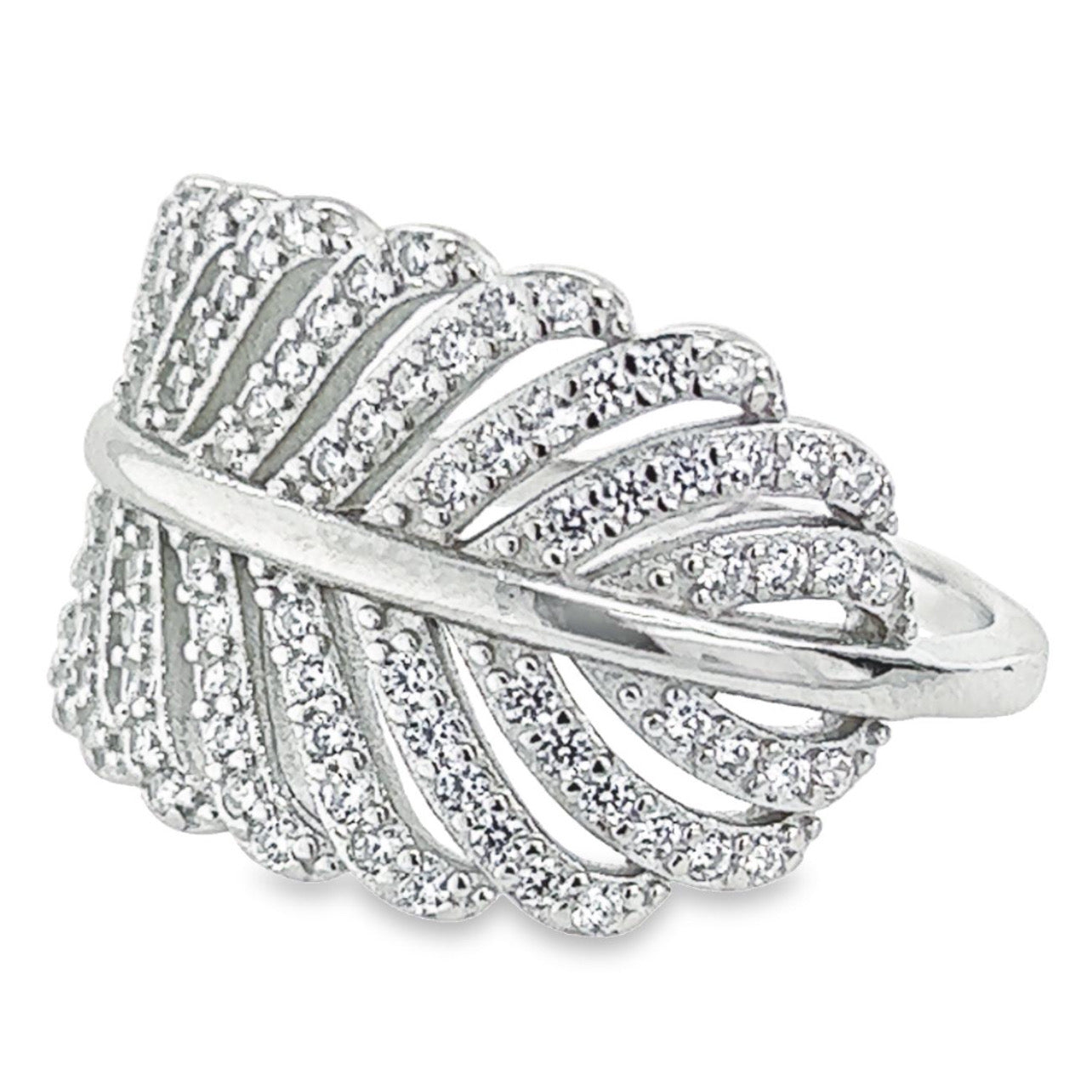 R123 Leaf CZ Ring