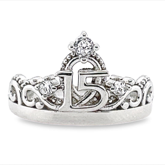 R516 Anillo Corona Quinceañera