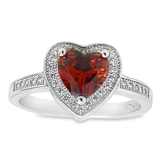 Anillo R519 Corazón Rojo CZ