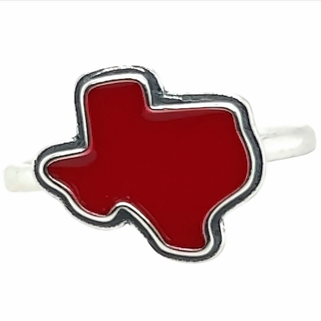 R744 Red Texas Map Ring