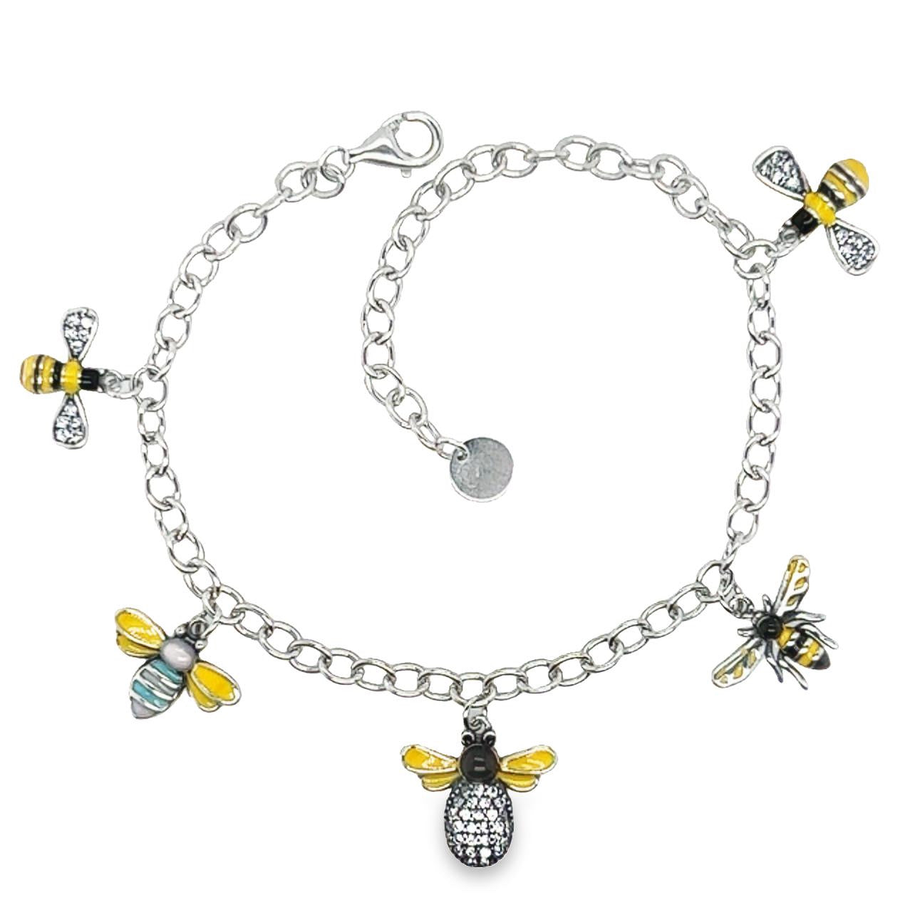 Pulsera con dije de abeja M127