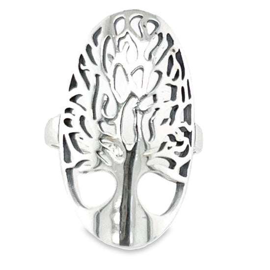 R523 Oval Tree Cut Ring