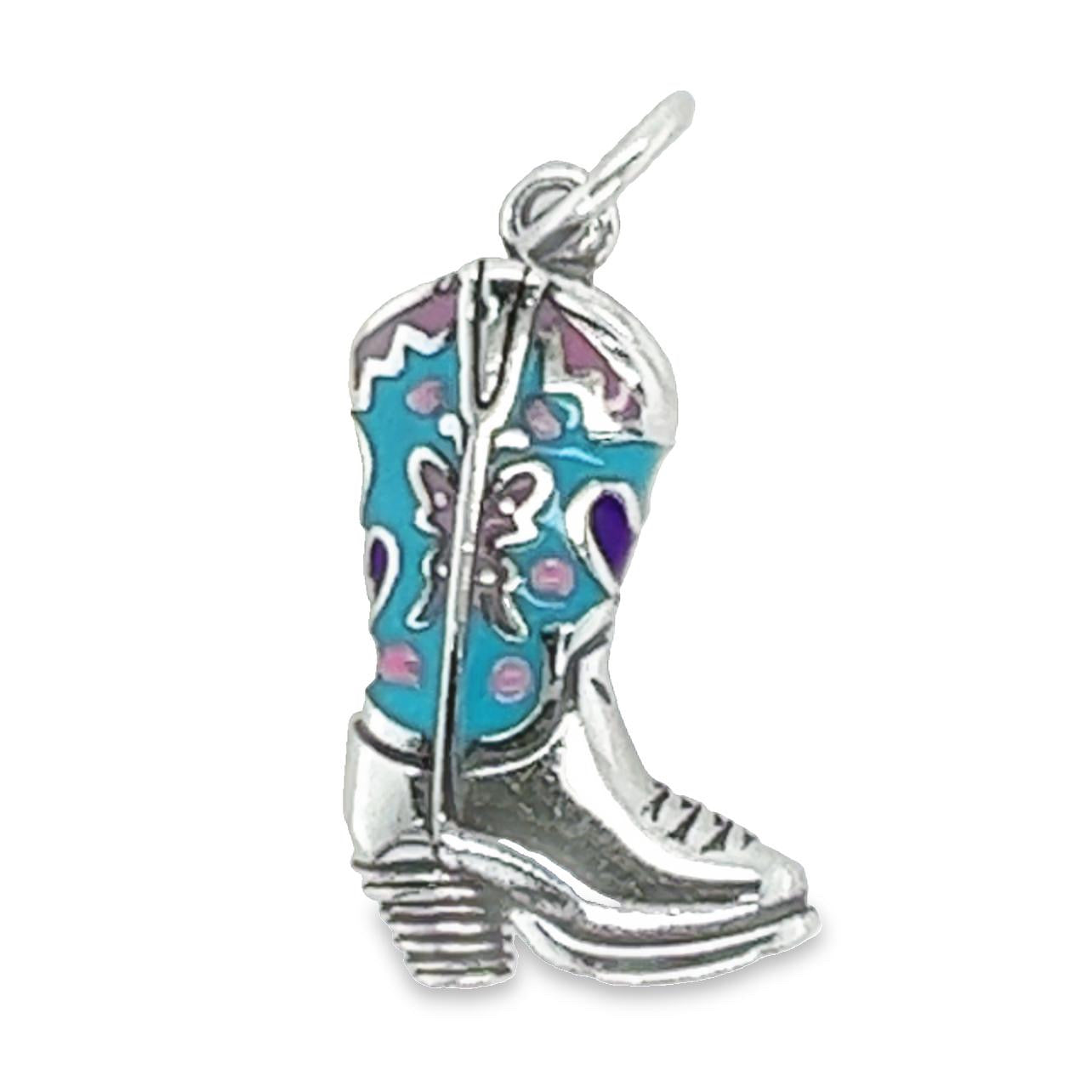 D1418 Blue Boot Pendant no