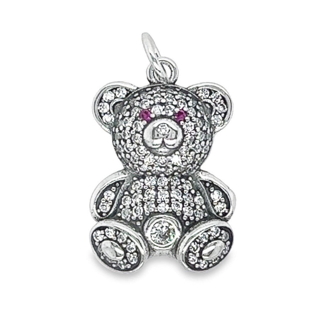 D907 Bear CZ Pave Pendant